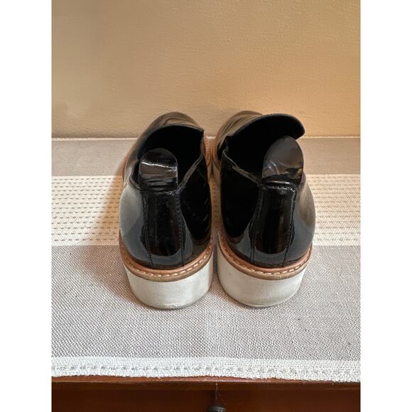 Vince Sanders Black Patent Leather Platform Slip-on Loafers Size 5.5 EUR 35.5 - Picture 4 of 7